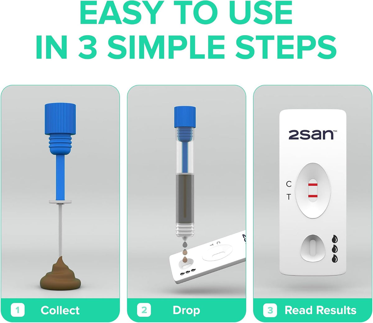 2San Stool Blood Test Kit - Fecal Occult Blood Home Test