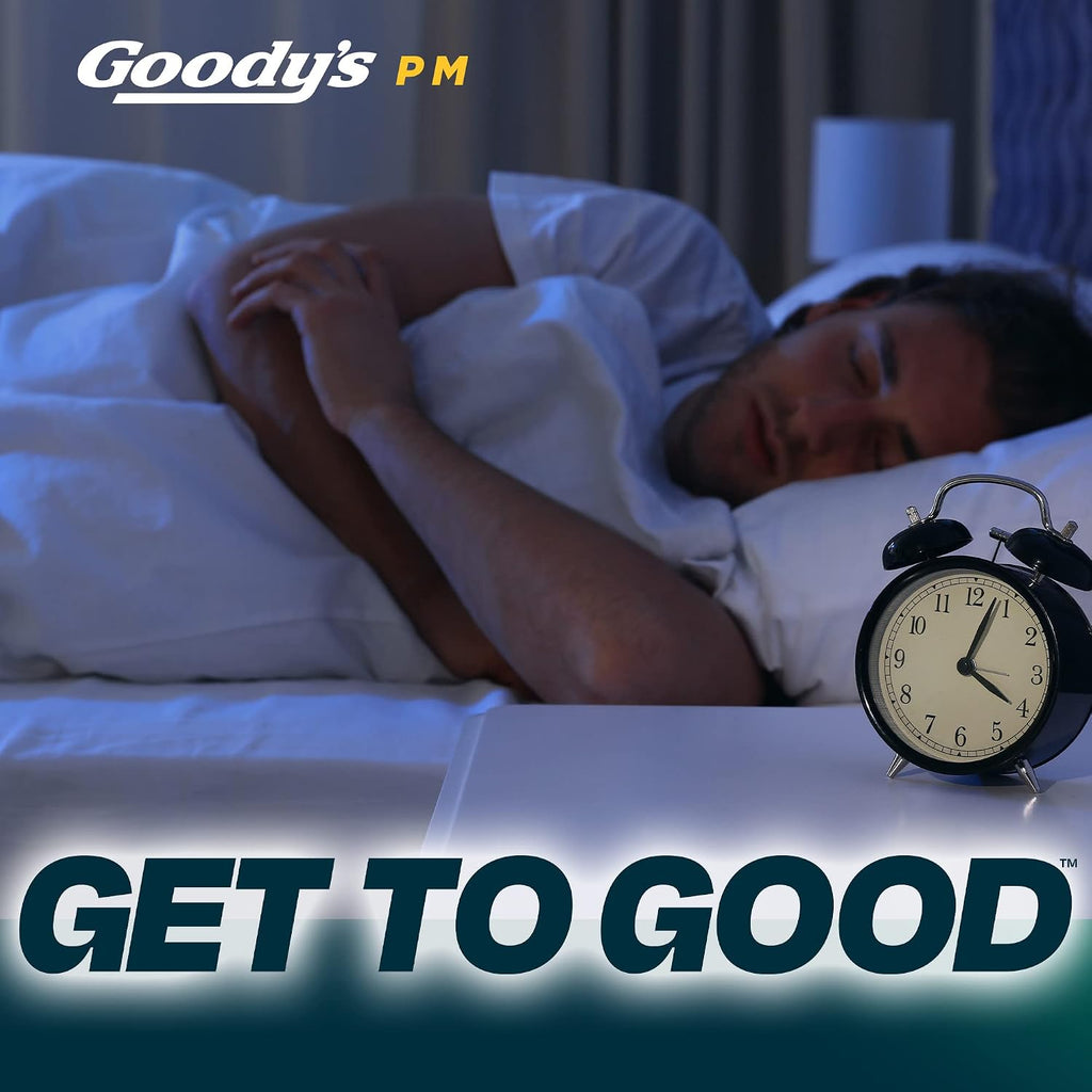 Goody's PM Nighttime Powder, Pain Reliever & Sleep Aid, 16 Count | Fast Pain Relief, Dual Action with Acetaminophen & Diphenhydramine, Headache Relief, Caffeine-Free, Unflavored, Dissolve Pack