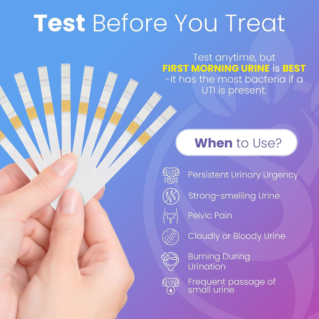 Pelvana Urinary Tract Infection (UTI) Test Strips (50) Kit for Women & Men | Accurate 3-Parameter Urinary Tract Testing Kit for Leukocytes, Nitrite, and pH, Advanced and Easy at-Home UTI Testing