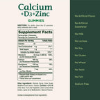 Nature's Bounty Calcium + D3 + Zinc Gummies, 500mg, 70ct | Orange & Cherry, Supports Strong Bones & Teeth, Healthy Immune System