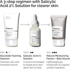 The Acne Set, 3-Step Skin Regimen with Glucoside Foaming Cleanser, Salicylic Acid 2% Solution, and Natural Moisturizing