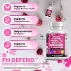 Vaginal Probiotics for Women with Cranberry, D-Mannose, Prebiotics, pH Balance Support, Feminine Health, Urinary Tract Cleanse – Capsule Alternative to Gummies – 60 Count