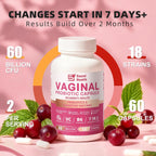 Vaginal Probiotics for Women, 60 Billion CFU with Akkermansia Probiotics and Prebiotics Supplement for Vaginigal Health, pH Balance, Moisture, Odor Control, Non-GMO, Third-Party Tested