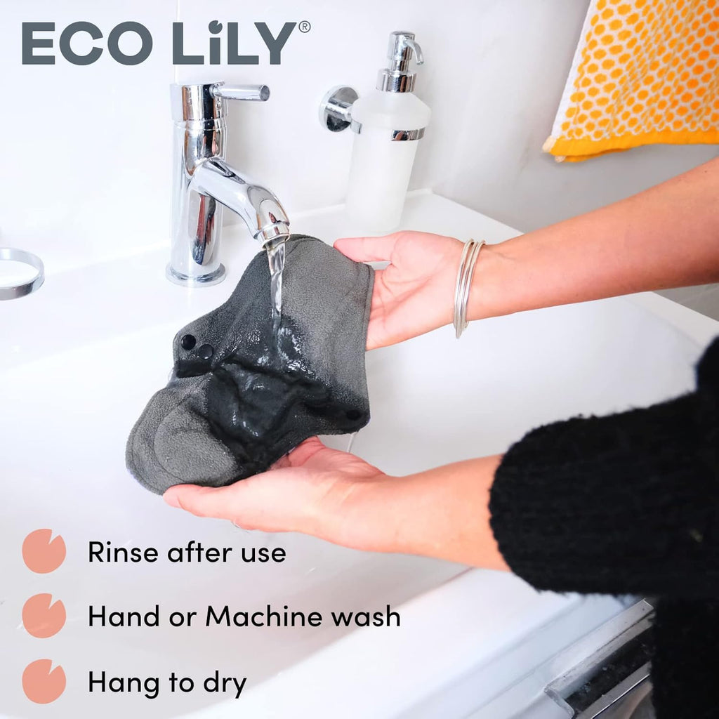 Reusable Pads, 6 Pcs, Postpartum Pads, Washable Panty Liners for Menstrual Panties, Abundant Flow, 1 Storage Bags
