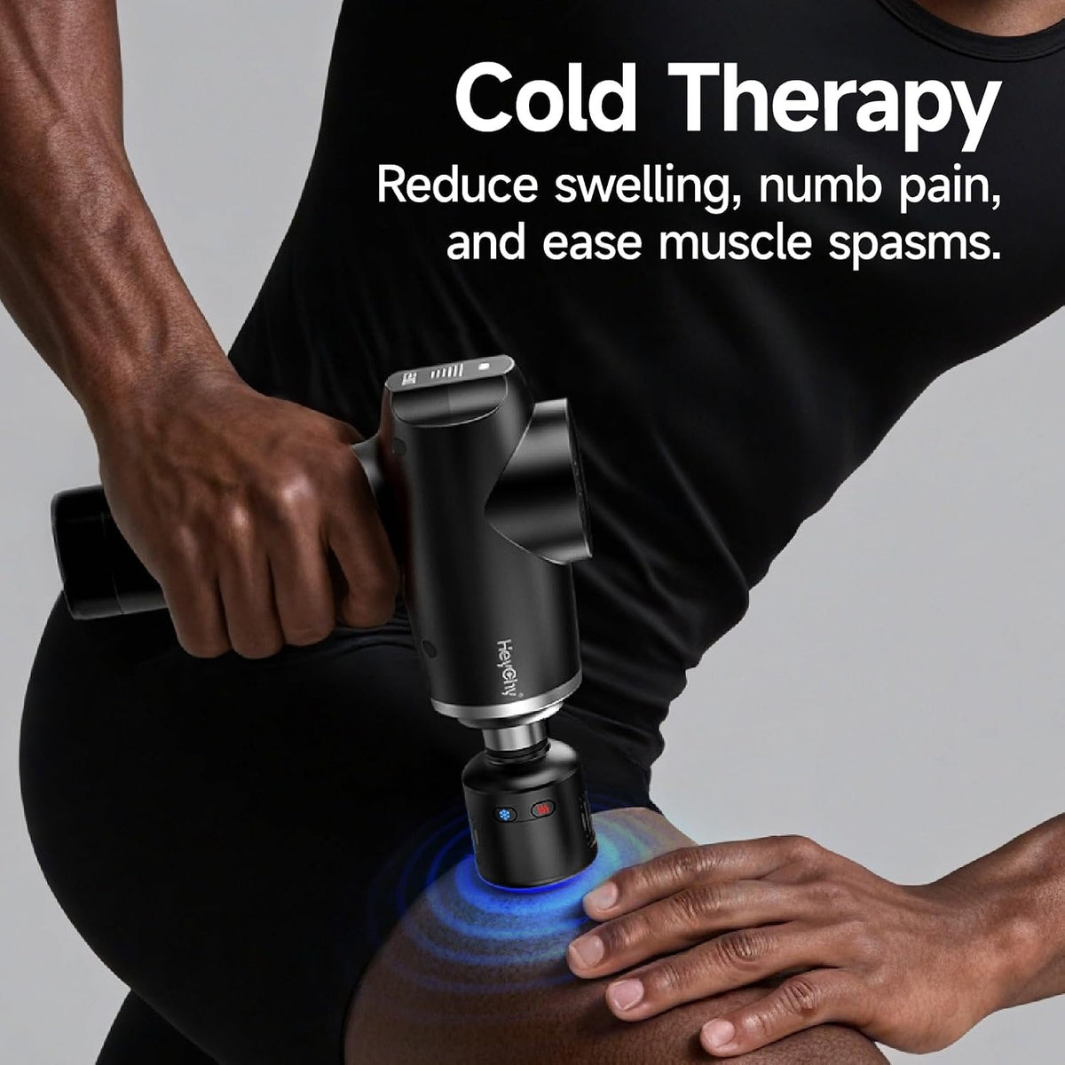 HEYCHY Massage Gun Deep Tissue with Heat and Cold, HSA Eligible12mm Amplitude Muscle Massager for Athletes, Men Women Back Neck Shoulder Recovery, Quite for Home Gym, FSA