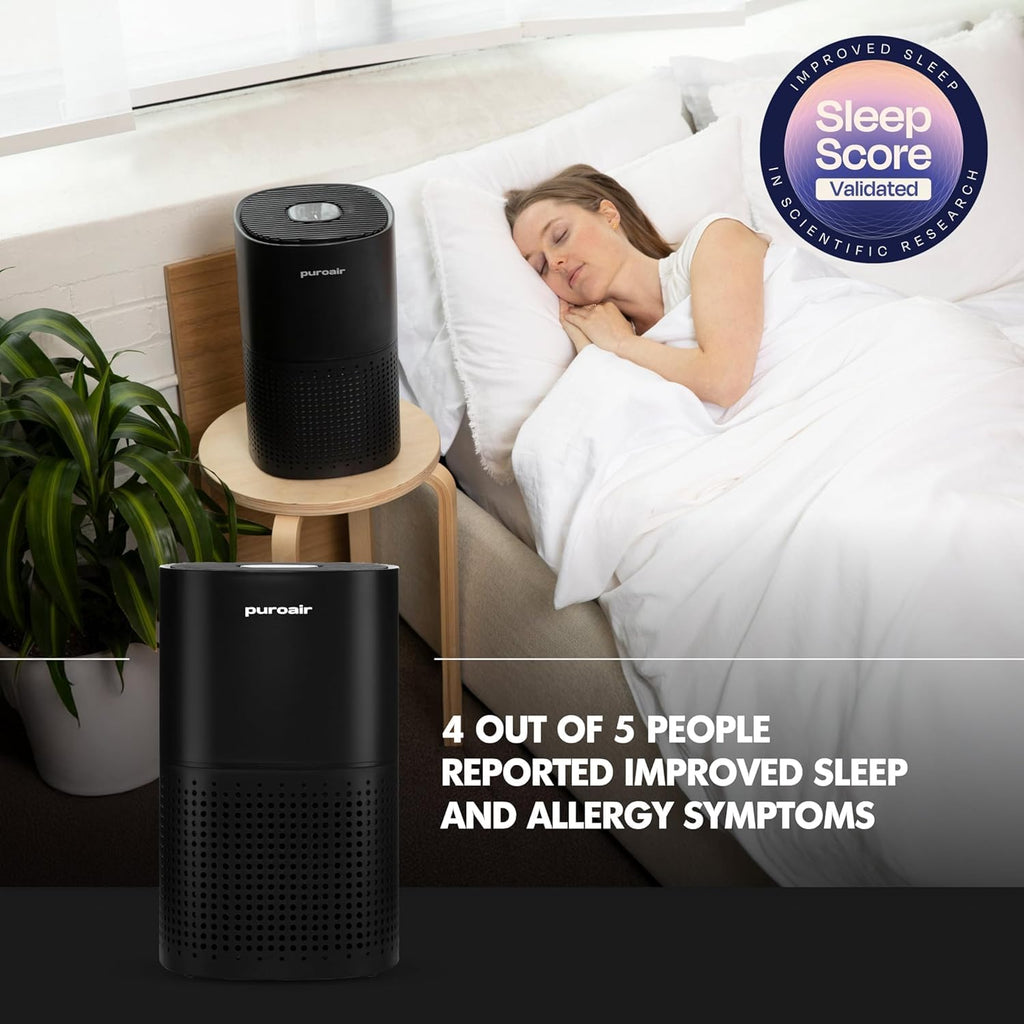 PuroAir 240 HEPA Air Purifiers for Home Pets Air Cleaner up to 1,000 Ft² - HEPA Filter + CarbonTech up to 500X Stronger - Cleans Air Fast - Auto, Sleep Modes Air Purifiers for Bedroom, Office, Dorm