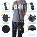 Universal Catheter Bags, Versatile Elastic Leg Catheter Holder, Urine Bags to Carry, Adjustable Shoulder Strap and Invisible Opening, Wearable and Discreet (Black)