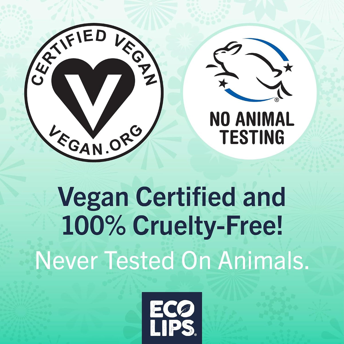 Eco Lips Bee Free Sweet Mint Vegan Lip Balm with Candelilla Wax, 3 pack | Nourishes Dry Lips | Plant-Based Ingredients | Cruelty Free | Long-Lasting Moisture | Cruelty & Petroleum Free