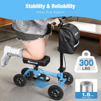 WHLICKS Foldable All Terrain Knee Scooter for Adults for Foot Injuries