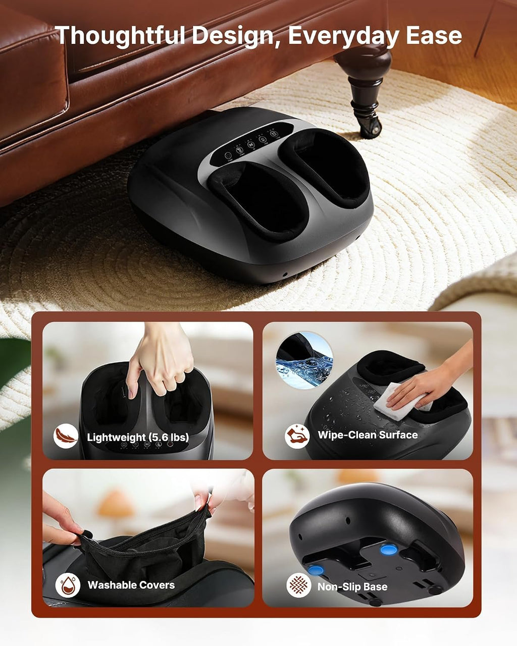 KNQZE Shiatsu Foot Massager with Heat for Plantar Fasciitis, FSA Eligible