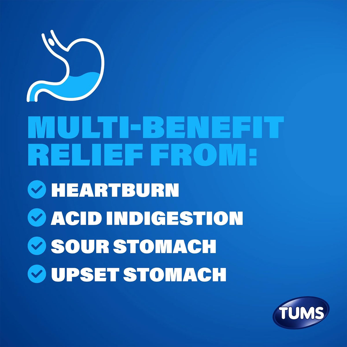 TUMS Ultra Strength Chewable Antacid Tablets for Heartburn Relief and Acid Indigestion Relief, Assorted Berries - 160 Count