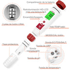 Digital Chlorine and pH Meter, 7 in 1 Pool pH and Chlorine Tester, ORP Meter Chlorine Salt EC PPM, Test Salt and FAC of Pools, Hydroponics and Salt Water Fish Tank TDS Meter Drinking Water