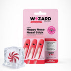 WIZARD WELLNESS Happy Nose Inhaler Stick, Polar Peppermint, 3-Pack | Instant breathing ease & sinus clarity, essential oil aromatherapy, wild mint vapor, drug-free nasal spray alternative