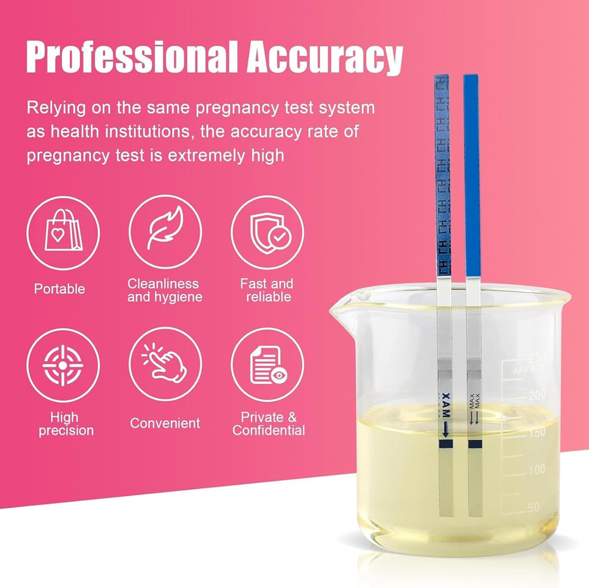 Ovulation Test Strips, 50 LH Ovulation Predictor Kit with 50 Collection Cups, Over 99% Accurately Track Ovulation Test
