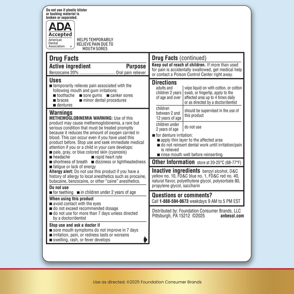 Anbesol Maximum Strength Liquid Oral Pain Reliever, 0.41 fl oz