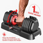 Adjustable Dumbbells Set All in One Free Weights Set for Home Gym | 25/26.5/52.5/55/85lbs Weights Dumbbells Set, 1 Sec Adjust Weights with Anti-Slip Handle for Home Fitness