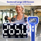 Digital Grip Strength Tester, 265 lb Hand Dynamometer, White | 265 lb Capacity; 0.2 lb Accuracy; Backlit LCD; Adjustable Grip; FDA Registered; 2-Year Warranty
