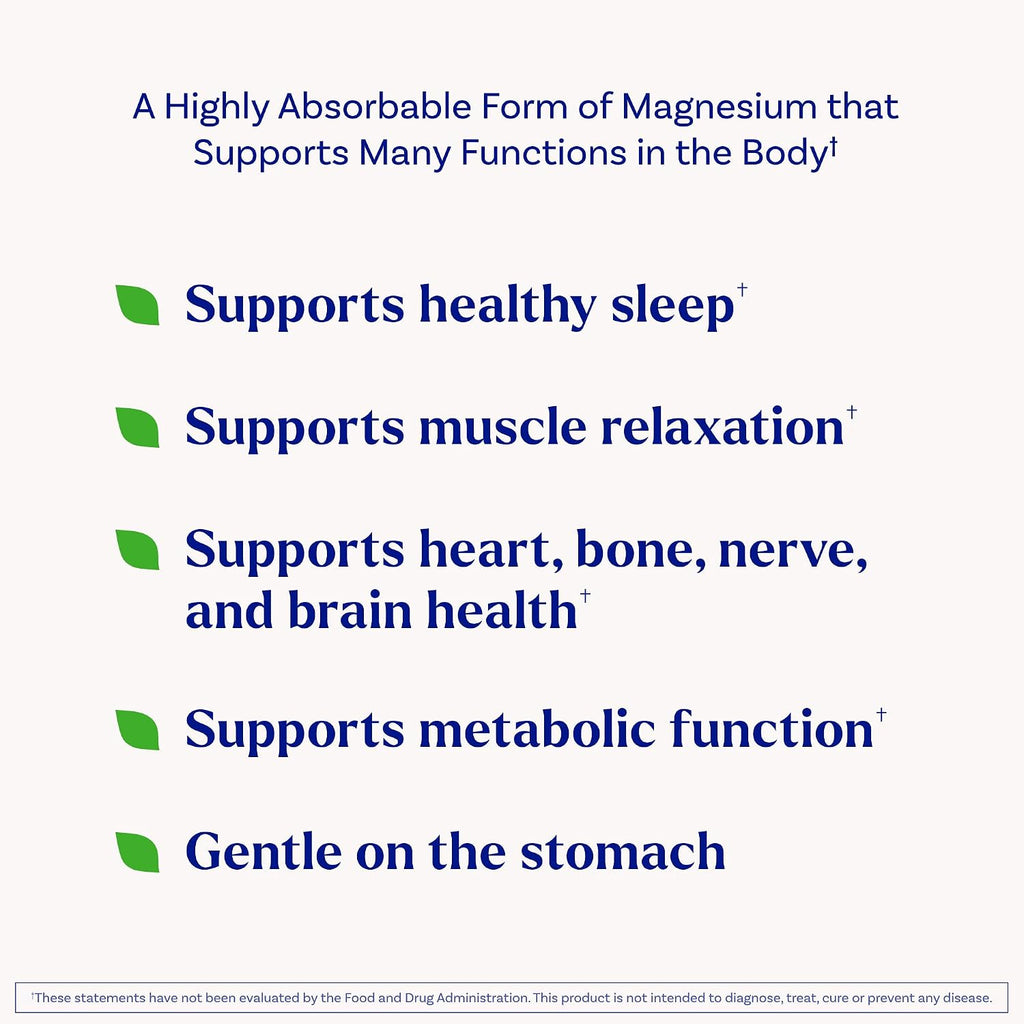 Natrol High Absorption Magnesium Glycinate 240 mg, 60 Capsules | Supports Healthy Sleep & Body, Gentle on Stomach, Supports Muscle Relaxation, Heart, Bone, Nerve & Brain Health