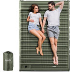 Elegear Double Sleeping Pad for Camping, 4.7" Ultra-Thick Self Inflating Camping Pad 2 Person with Pillow Built-in Foot Pump Camping Sleeping Mat for Backpacking, Hiking, Portable Camping Pad