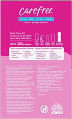 Carefree Panty Liners, Extra Long Liners, Unwrapped, Unscented, 100ct
