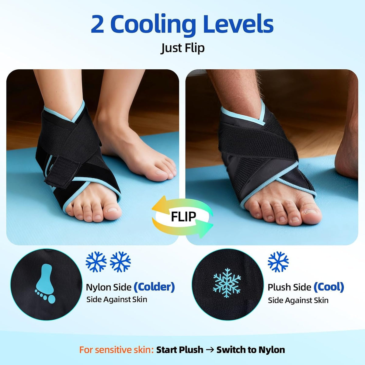 Comfytemp Ankle Foot Ice Pack Wrap for Plantar Fasciitis Relief, Heel Pain