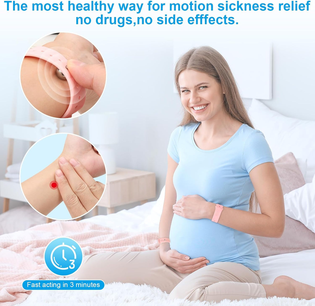 Motion Sickness Bracelets for Adults & Kids Sea Sickness Wristbands for Travel Anti Nausea Bands for Motion & Morning Sickness Relief for Pregnant Women-Ideal for Car Air Cruise Travel-Star Light