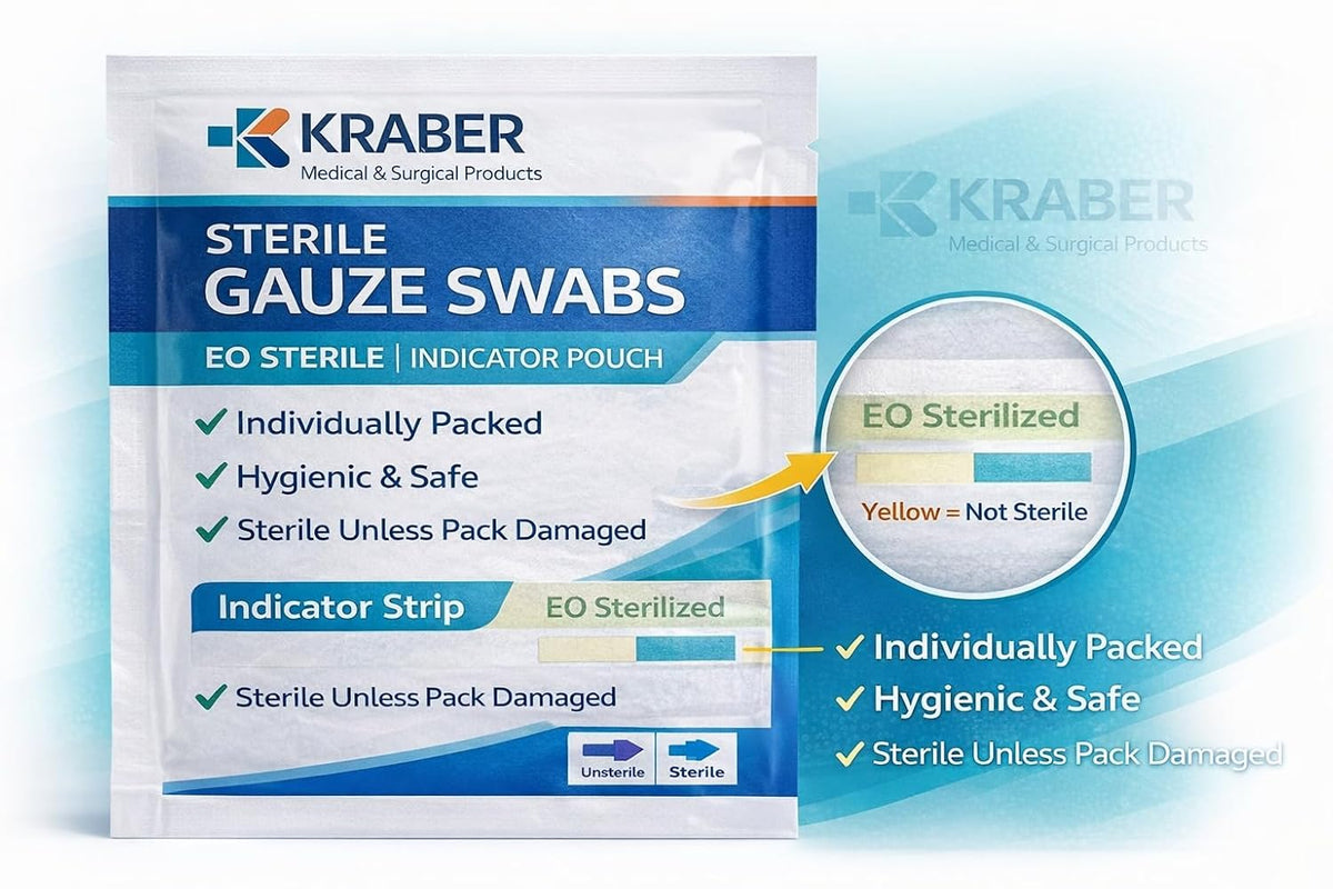 Sterile Gauze Swabs 7.5cm x 7.5cm 12 Ply American Fold – 4 Pack | 100% Cotton ETO Sterilized | Medical Grade Wound Dressing Pads for First Aid & Surgical Use (1, Sterile Gauze)
