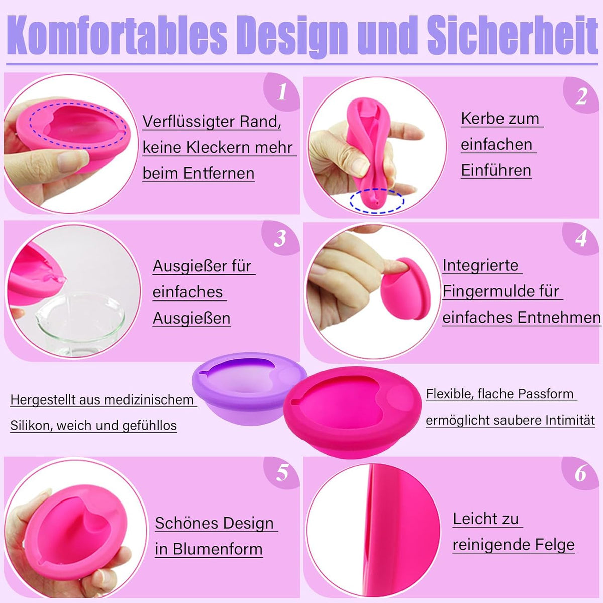 2 Pieces Menstrual Disc Sizes S L, Reusable Periodic Cup Disc, Soft Leak, Silicone Proof Menstrual Disc, Alternative to Tampons