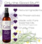 Brookethorne Naturals Calm Aromatherapy Mist | Lavender Pillow Spray 4oz | Lavender & Chamomile Essential Oil room, linen & bed spray | Calming scent for Relaxation & Sleep | Paraben-free, made in USA