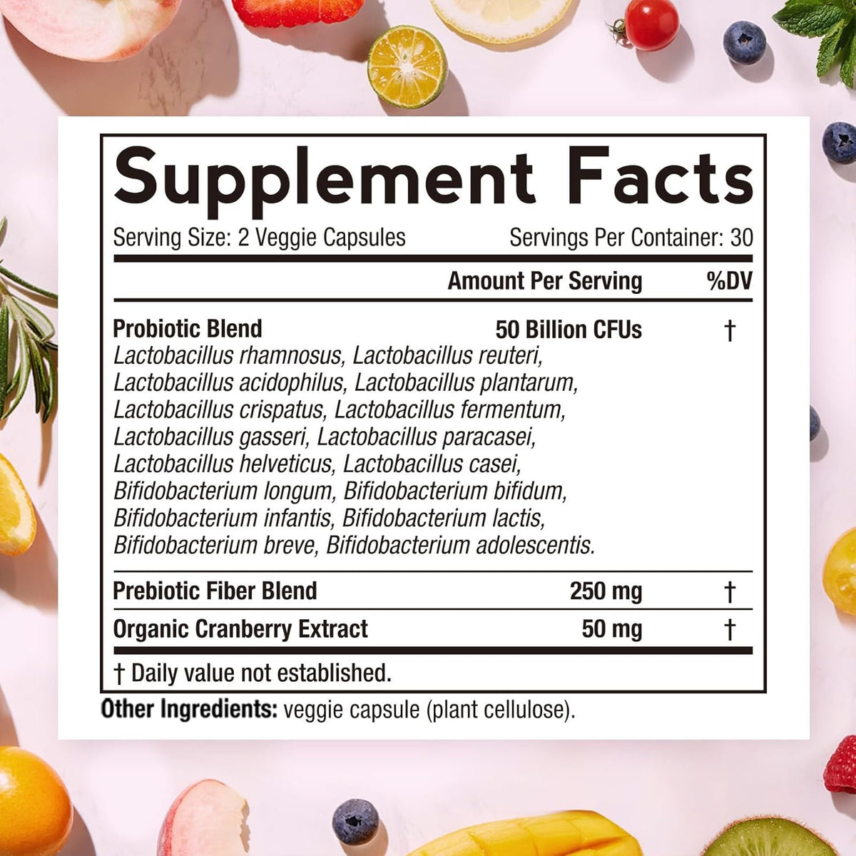 OmniRecipes Probiotic Supplements Organic 60 capsules 50 ml