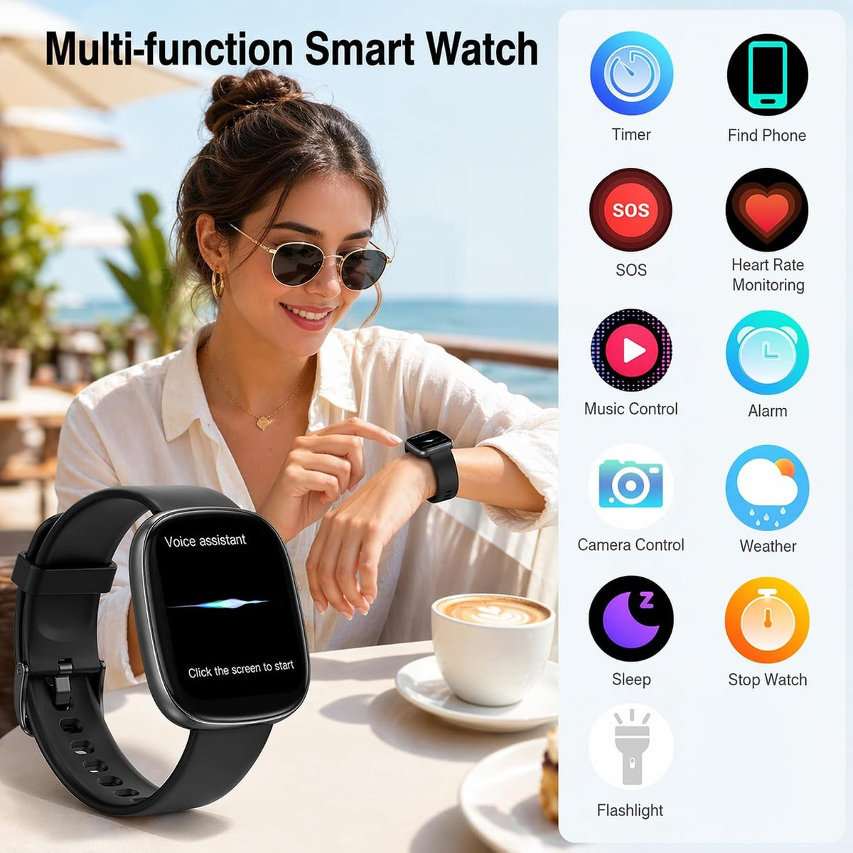 1.83" HD IP68 Waterproof Smart Watch with Bluetooth Call for Men Women | 10-day Battery Life, Swimming Fitness tracker, 120+ Sport Modes, Heart Rate and Sleep Monitor, Step Counter for Walking