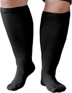Compression Socks Woman Man: Compression Stockings Plus Size Wide Calf 20-30 mmHg for Obese Pregnant Varicose Veins Sports Travel Flight XXL-7XL Black Beige 1 Pair
