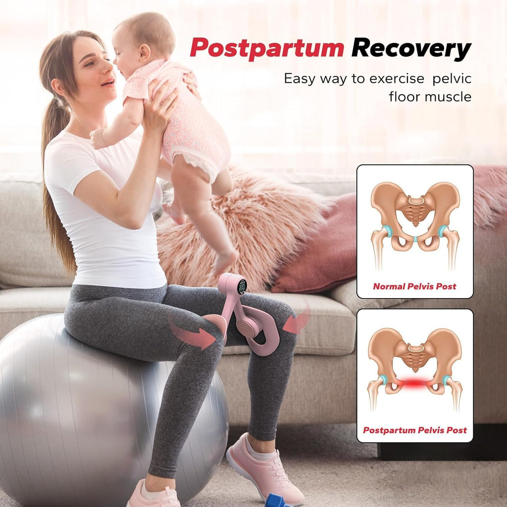 MERACH Pelvic Floor Exercise Devices, Thigh Trainer with Display Counter | LED Display, Easy Shape, Quickly Activates Leg and Pelvic Floor Muscles, 360° Rotation Function, Cut-out Design for Comfort