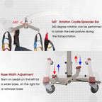 Patient Lift Hydraulic Body Hoyer Lift with Medium Sling for Home Use 400lbs Weight Capacity (Unfoldable Manual)