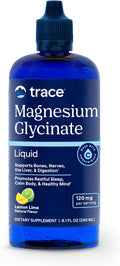 Trace Minerals Magnesium Glycinate Liquid Supplement, Lemon Lime, 8 fl oz | 120 mg per serving, Chelated for high absorption, Supports sleep and calm mood , Gentle on digestion, For men, women, teens