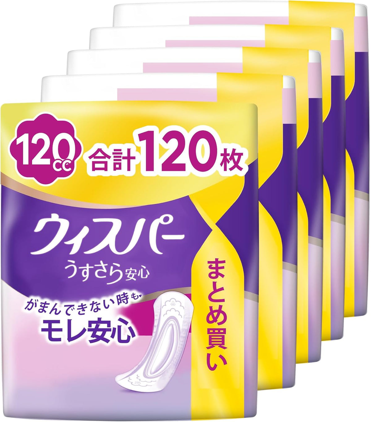 WHISPER Incontinence Pads 120cc 120 pieces
