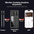 Smart Wireless Meat Thermometer Dual Probes with WiFi Bluetooth Combo