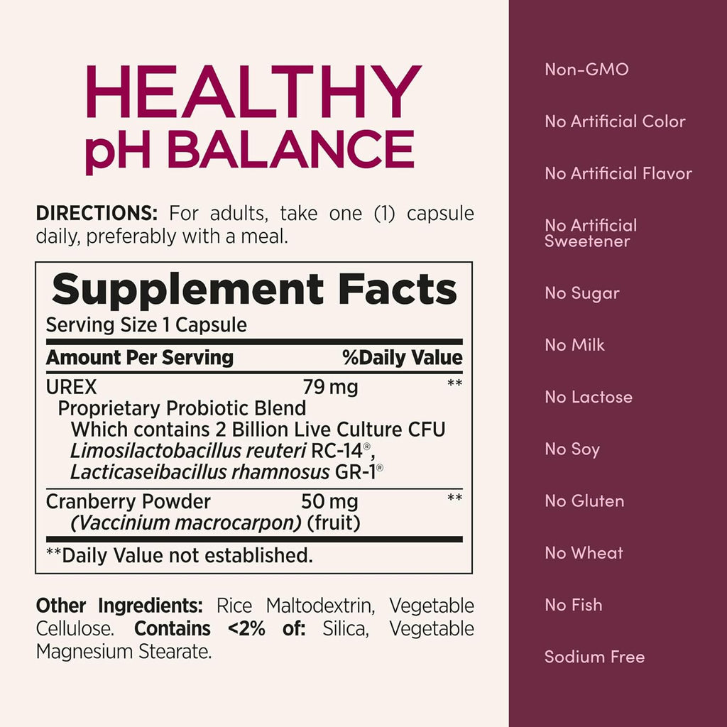 Nature's Bounty Probiotics for Women, Vaginal Probiotics for Healthy pH Balance, 2 Billion CFU, Clinically Studied Strains, Optimal Solutions pH Balance Pills, 30 Vegetarian Capsules