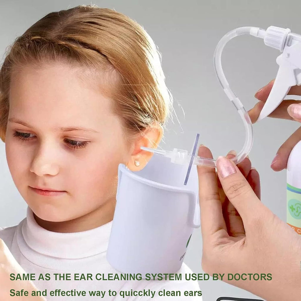 Ear Wax Removal Tool, Ear Cleaning Kits Safe Ear Irrigation Kit Ear Flush Kit for Adults Kid, Ear Wax Washer Device Easy to Operate, Includes Basin, Syringe, Curette Kit, Towel and 40 Disposable Tips