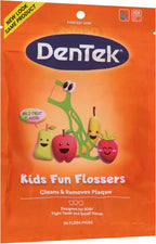 Dentek Floss Picks, Kids Flossers, Wild Fruit Flavor, 90 Count | Remove Food & Plaque, Designed for Kids', For Tight Teeth & Small Hands, Fun Flossers, Kid-Friendly Dental Floss