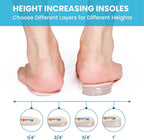 Heel Lift Inserts for Women Men - Kimihome Adjustable Gel Heel Cushion Pads for Heel Pain, Uneven Legs Leg Length Discrepancies Height Increase Insole Orthopedic Shoe Lifts (4 Layers, Size L)