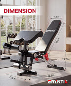 Adjustable Weight Bench,Foldable Pro Heavy-Duty Workout Bench