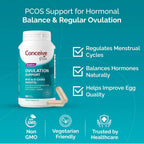 Conceive Plus Ovulation Support - PCOS Supplement for Fertility, Myo-Inositol & D-Chiro Inositol, Folic Acid, Ginger & CoQ10 - Multivitamin - Hormone Balance for Women - 120 Soft Capsules