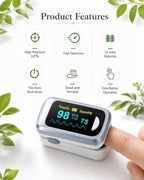 Fingertip Pulse Oximeter Blood Oxygen Saturation Monitor Pulse Ox, Heart Rate and Fast Spo2 Reading Oxygen Meter with OLED Screen Included Lanyard and 2 X AAA Batteries