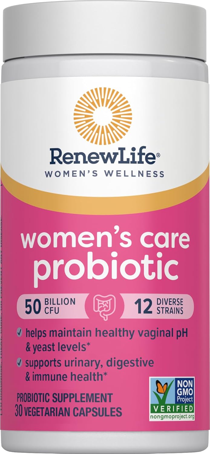 Renew Life Women's Probiotic - Ultimate Flora Women's Vaginal Probiotic Supplement - Gluten, Dairy & Soy Free - 50 Billion CFU - 30 Vegetarian Capsules