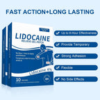 KONGDY 4% Lidocaine Patches 20 Count Maximum Strength Pain Relief Patch | 5.5"x3.94" Fast-Acting Topical Pain Relief Gel Patches for Back, Neck, Shoulder, and Joint