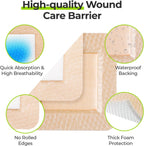 AUVON Silicone Foam Dressing with Large Adhesive Border, 3" x 3" 10 Packs Wound Dressing Bandage with High Absorbency, Waterproof Silicone Foam Pads for Wound Care & Protection Plus Cushioning