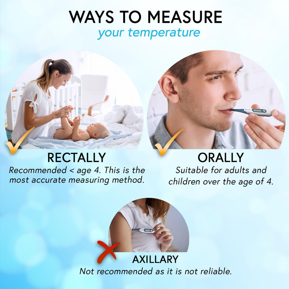 iProven Oral Thermometer, Measures in 10 seconds with flexible tip and fever alarm, Digital Medical Thermometer for adults, kids and toddlers - DTR-1221A