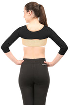 Post Liposcution Arm Compression Garment || MICROPOLY FABRIC || Slimming Sleeves || Arms Posture Corrector || Shapewear || Post Surgical Arms Support (Black, L)