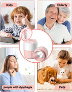 Pill Crusher Fine Powder - Cotatoc 3-in-1 Pill Crusher with Stainless Steel Grinding Pestle, Portable Pill Cutter and Crusher for Elderly and Pets (Pink)